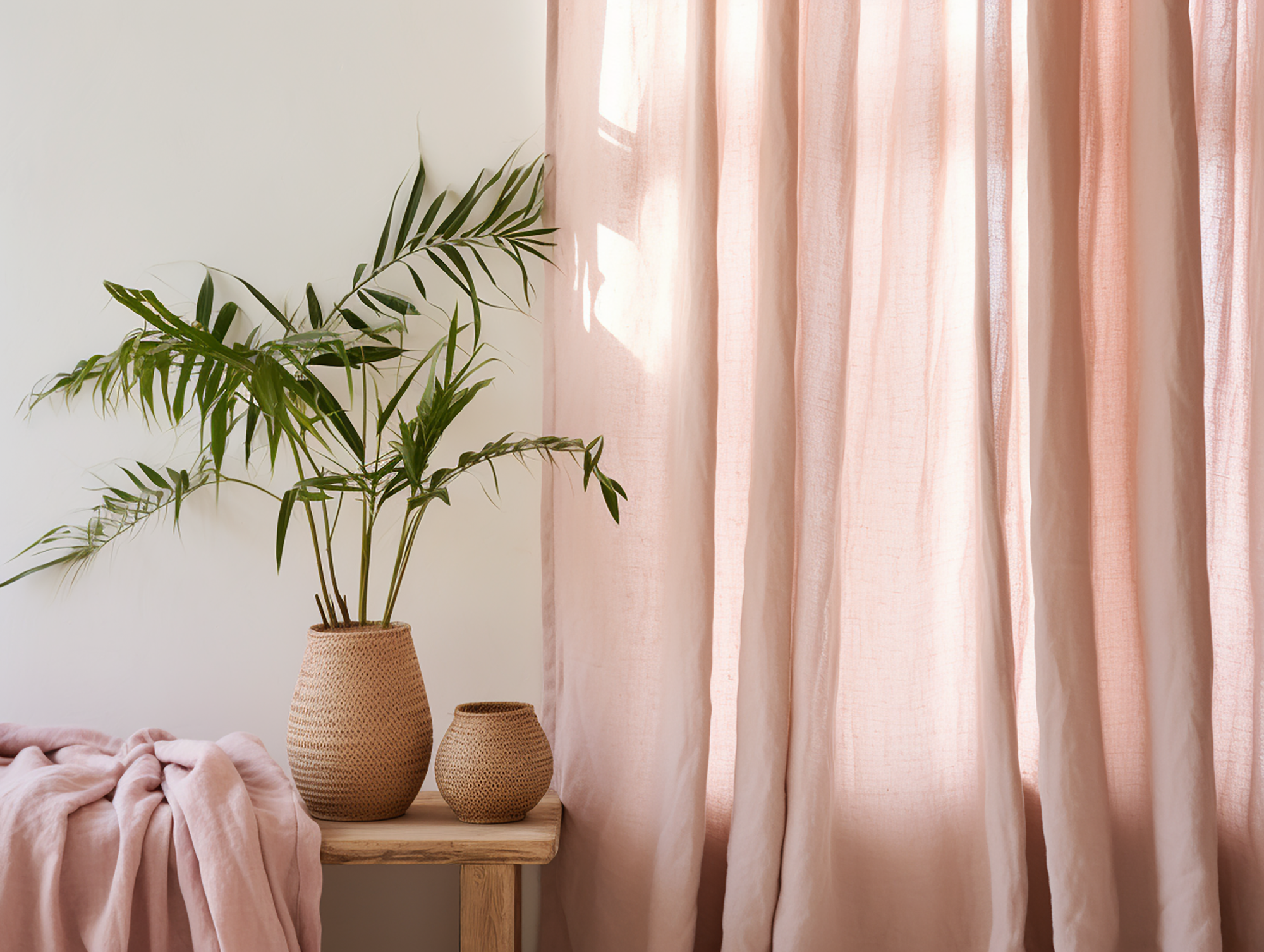 Rust pink curtains