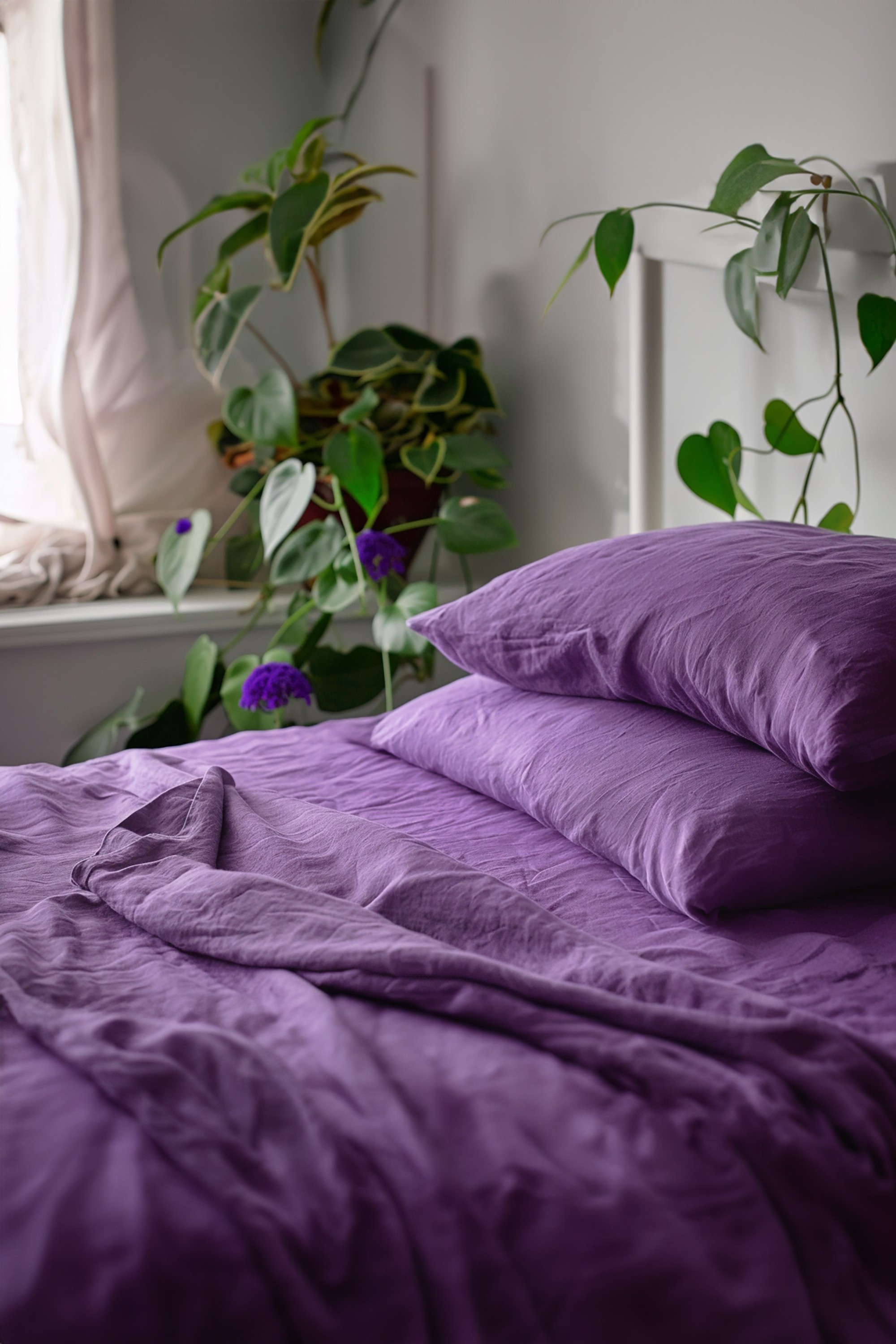 Orchid linen pillowcase