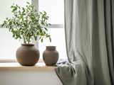 Gray sage linen curtains