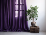 Deep purple linen curtains
