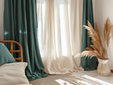Teal curtains