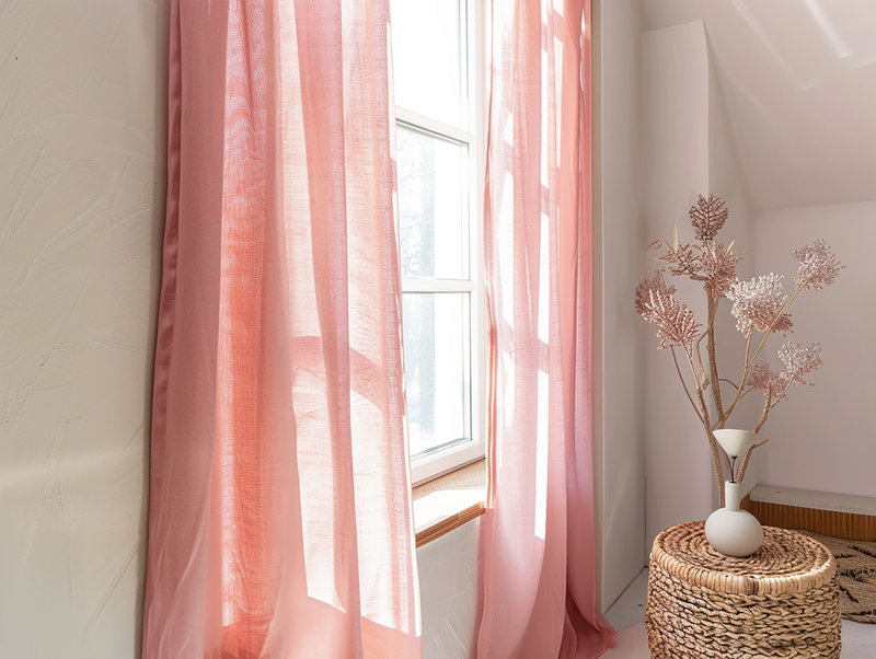 Sunset pink curtains