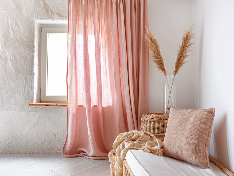 Sunset pink curtains