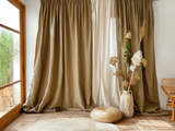 Taupe curtains