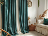 Teal curtains
