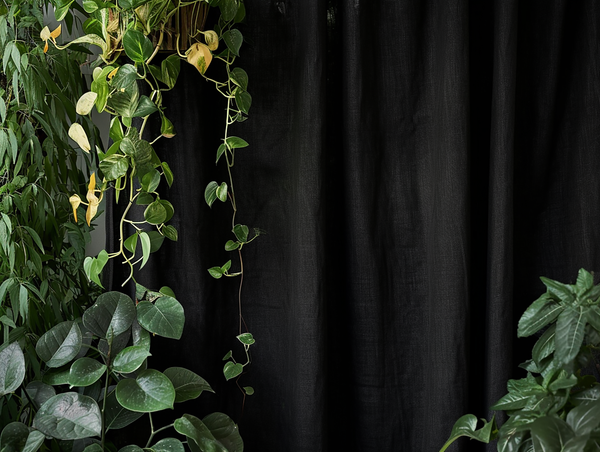 Black linen curtains