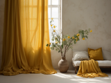 Mustard linen curtains