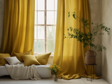 Mustard linen curtains