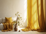 Mustard linen curtains