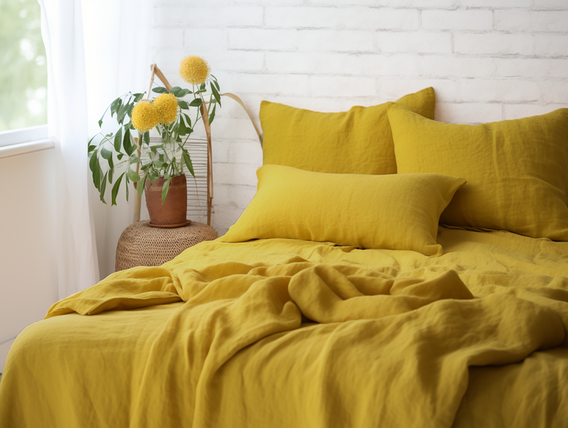 Mustard european pillowcases cheap
