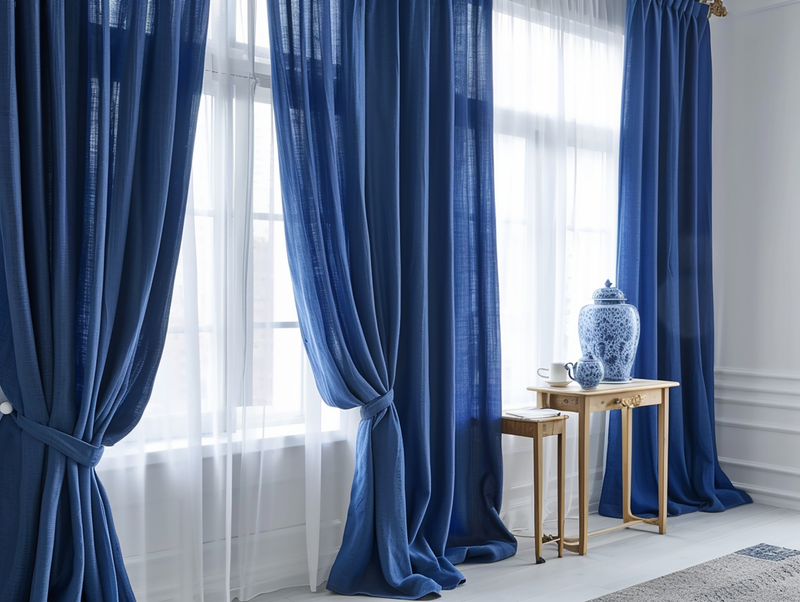 Royal blue curtains