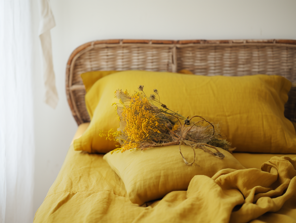 Ensemble de draps moutarde