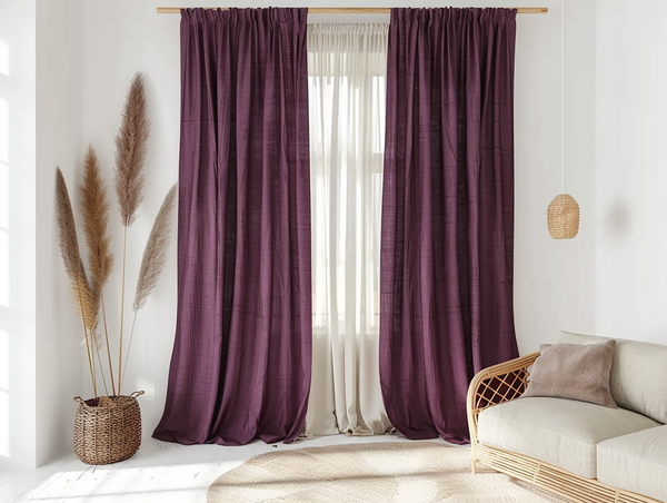 Burgundy curtains