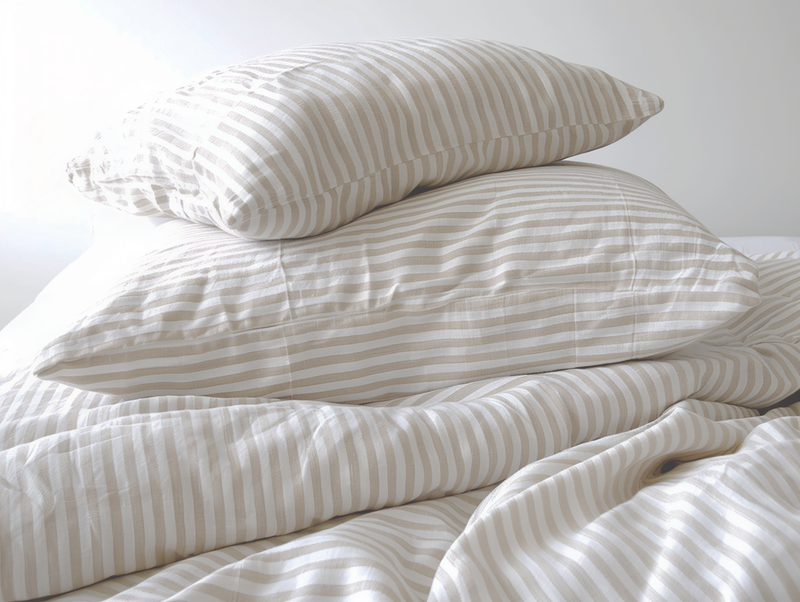 Thin beige stripe duvet cover
