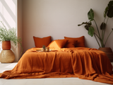 Couvre-lit orange brûlé