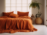 Couvre-lit orange brûlé