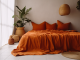 Couvre-lit orange brûlé