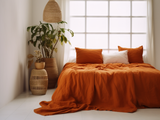 Couvre-lit orange brûlé