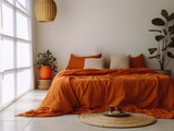 Couvre-lit orange brûlé