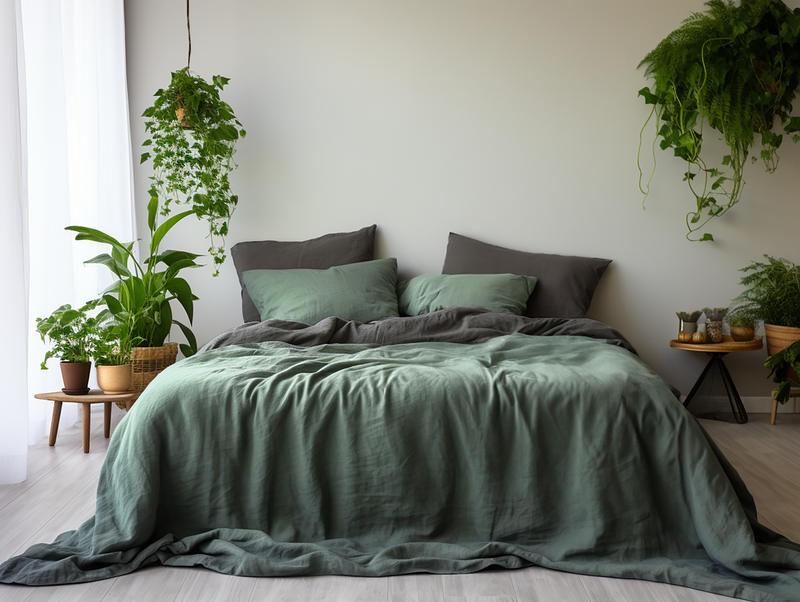Pine green coverlet