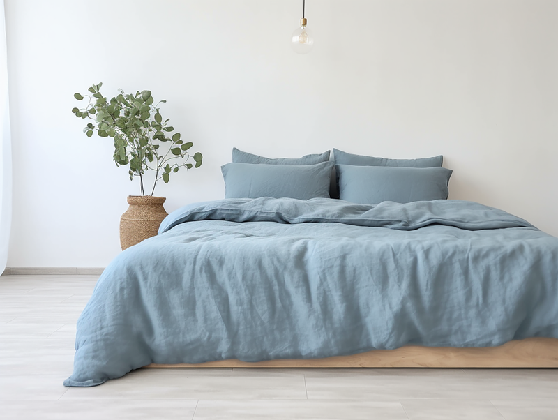 Dusty blue duvet cover