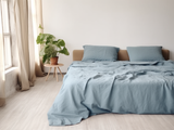 Dusty blue flat sheet