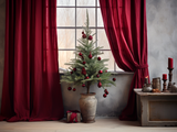 Rideaux marron