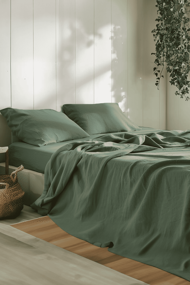 Pine green coverlet