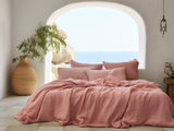 Sonnenuntergangsrosa Bettbezug