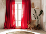 Scarlet red curtains