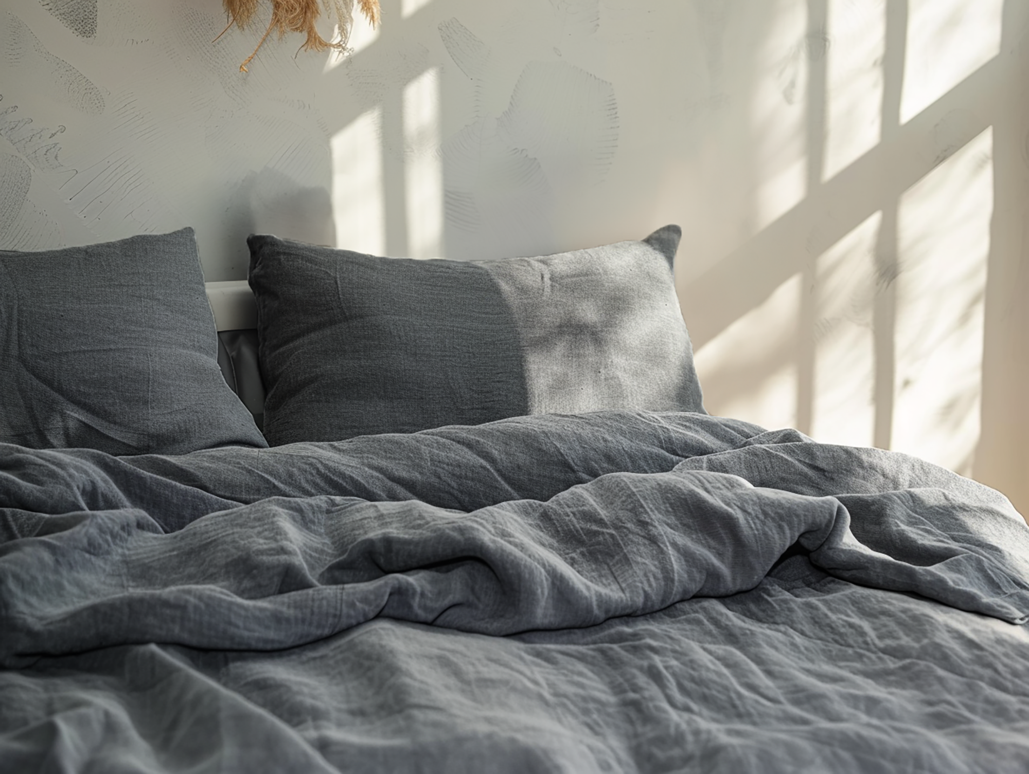 Dunkelgraue Melange-Tagesdecke