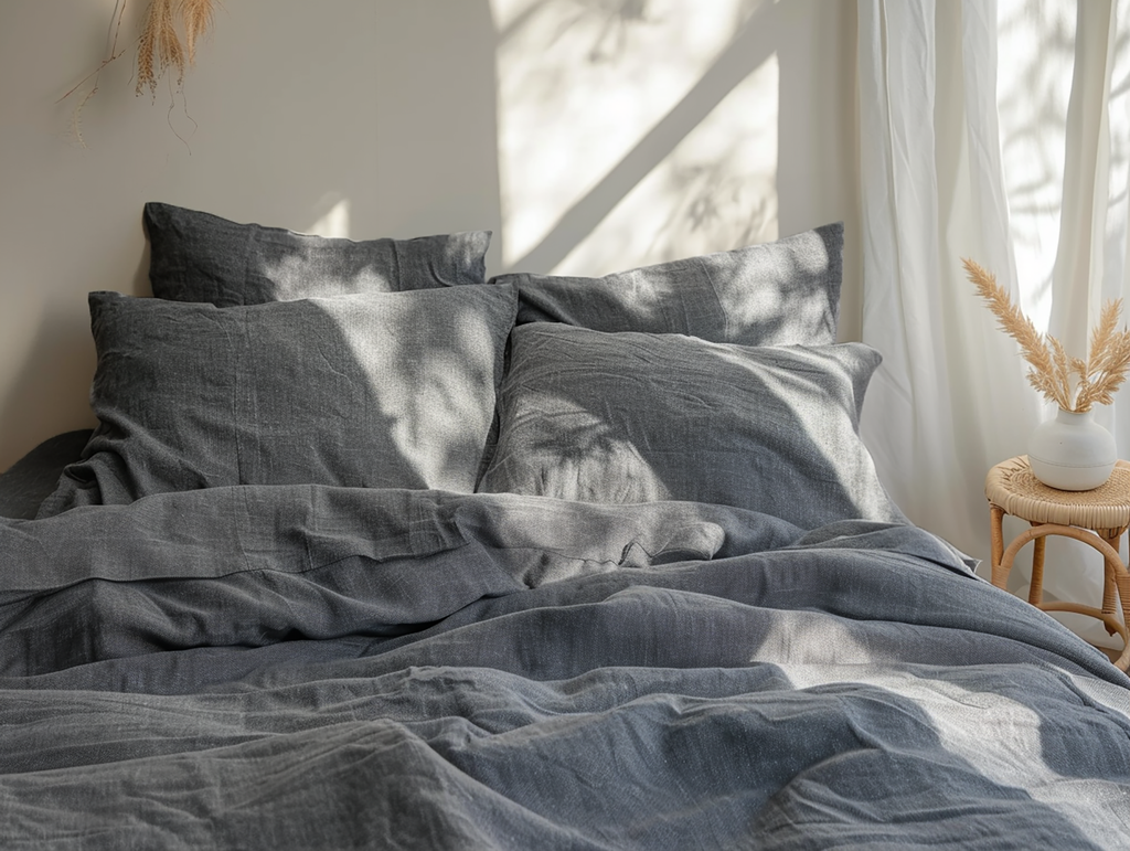 Dark gray melange pillowcase