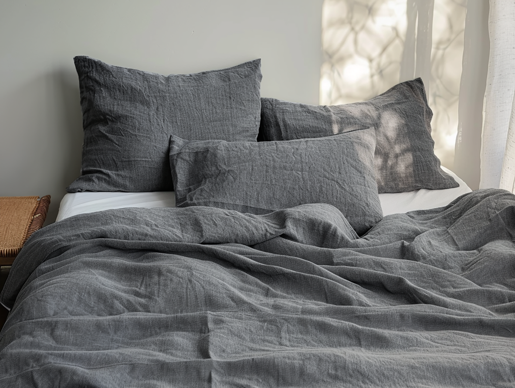 Dark gray melange pillowcase