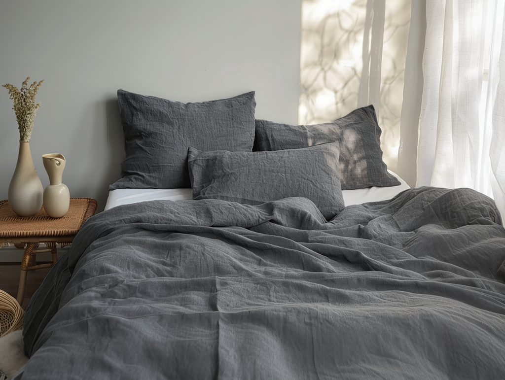 Ensemble de draps gris foncé mélangé