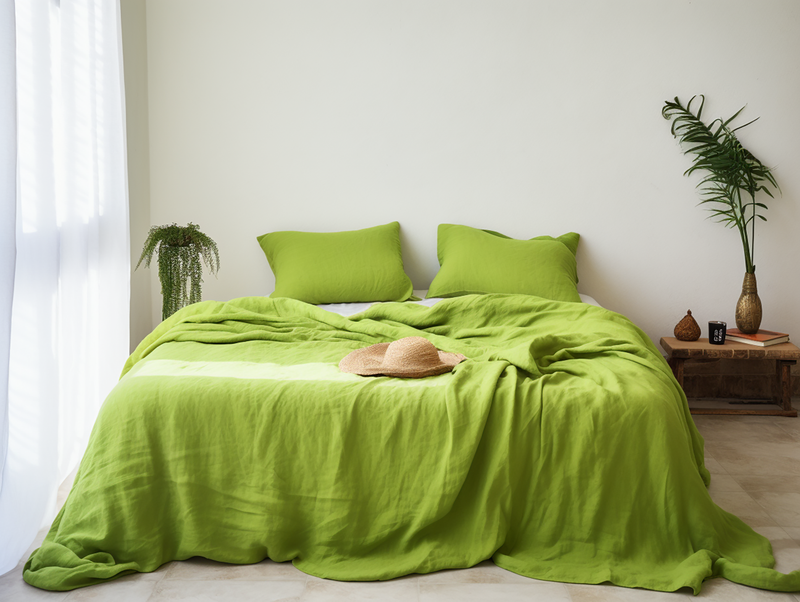 Chartreuse green coverlet