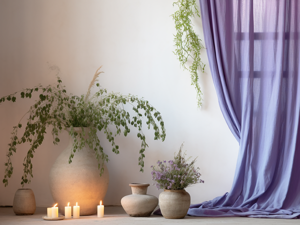 Lavender linen curtains