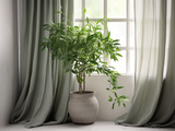 Gray sage linen curtains