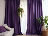 Deep purple linen curtains