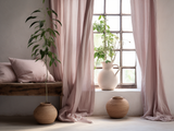 Dusty pink linen curtains