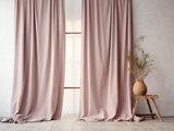 Dusty pink linen curtains