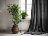 Charcoal linen curtains