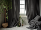 Charcoal linen curtains