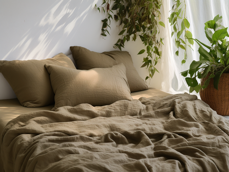 Taupe fitted sheet