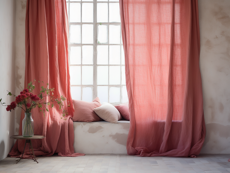 Rust pink curtains