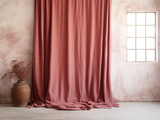 Rust pink curtains