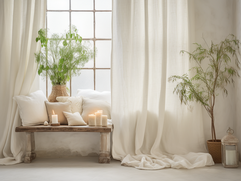 Ivory linen curtains