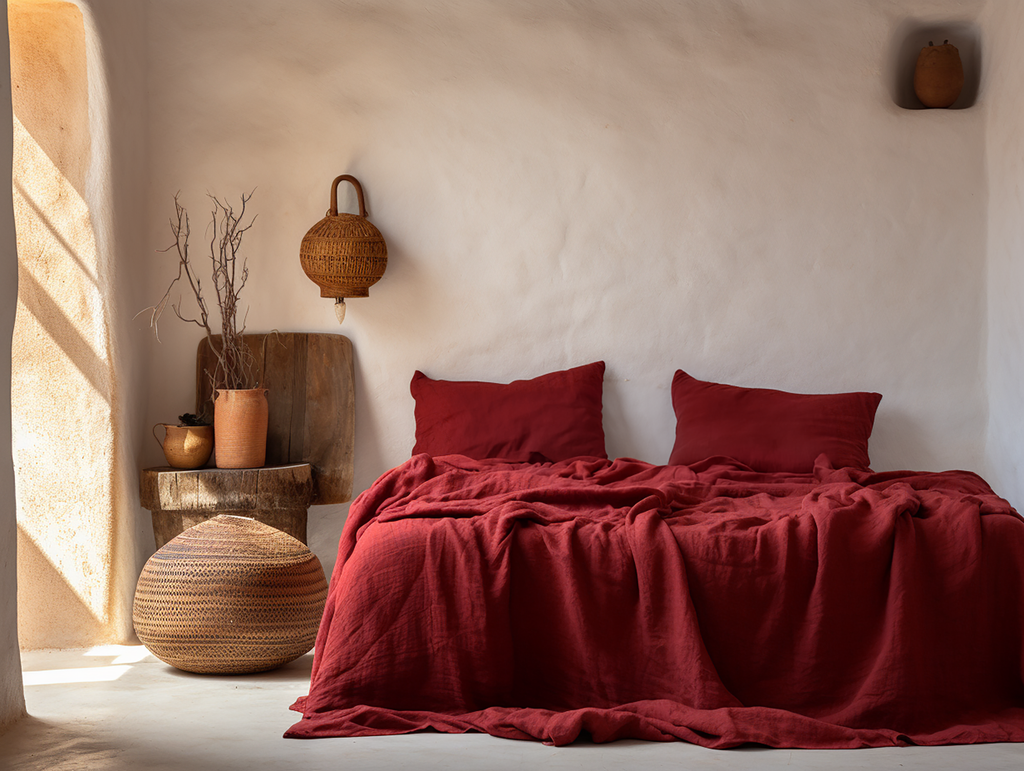 Maroon duvet cover