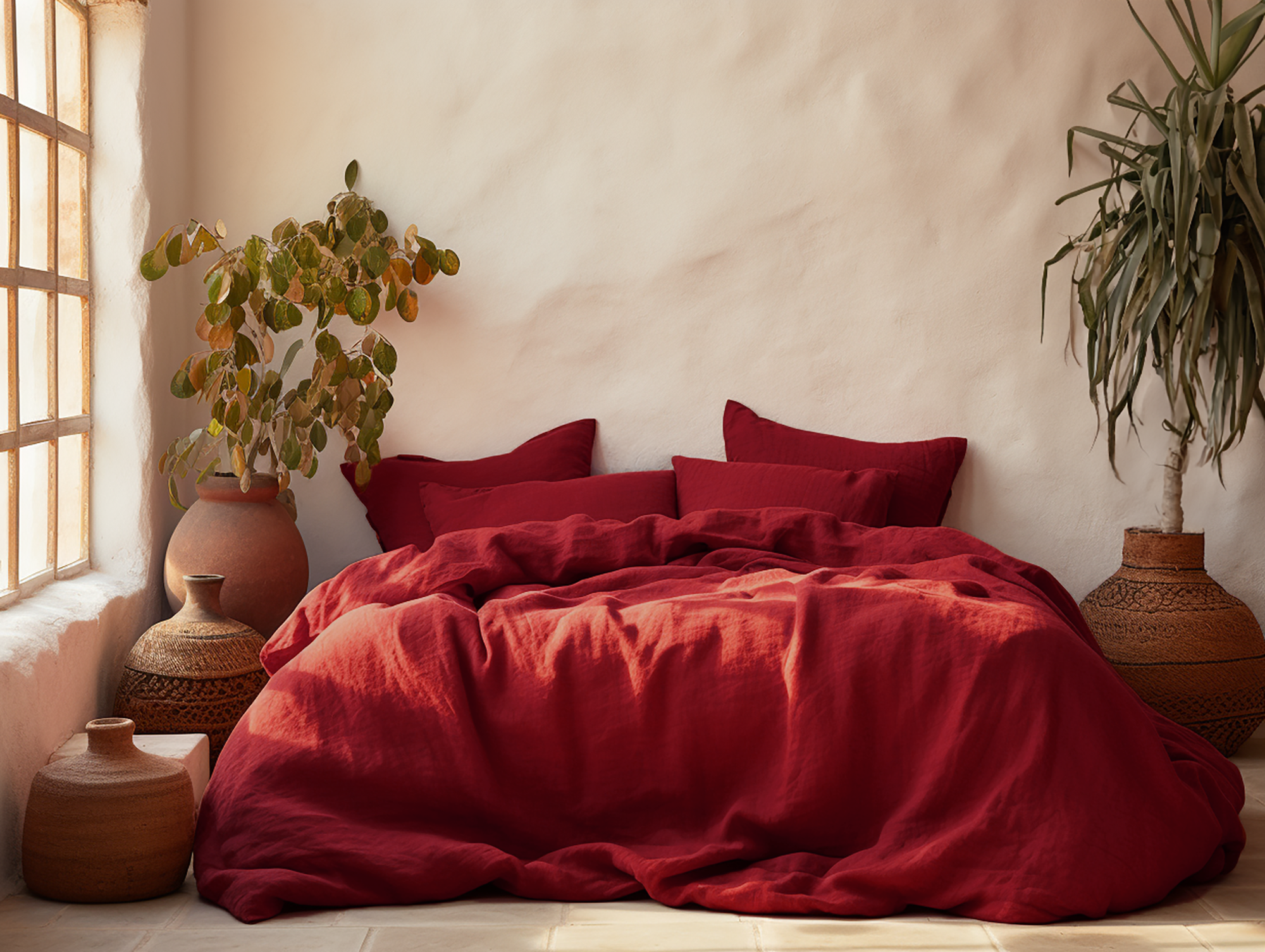 Maroon duvet cover