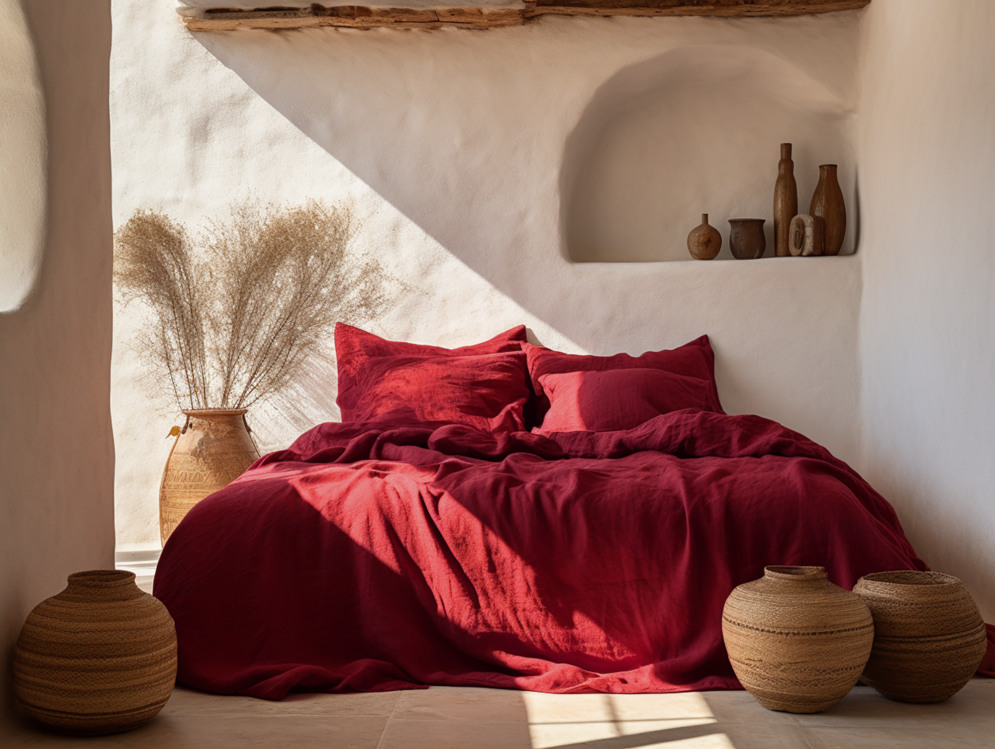 Maroon duvet cover