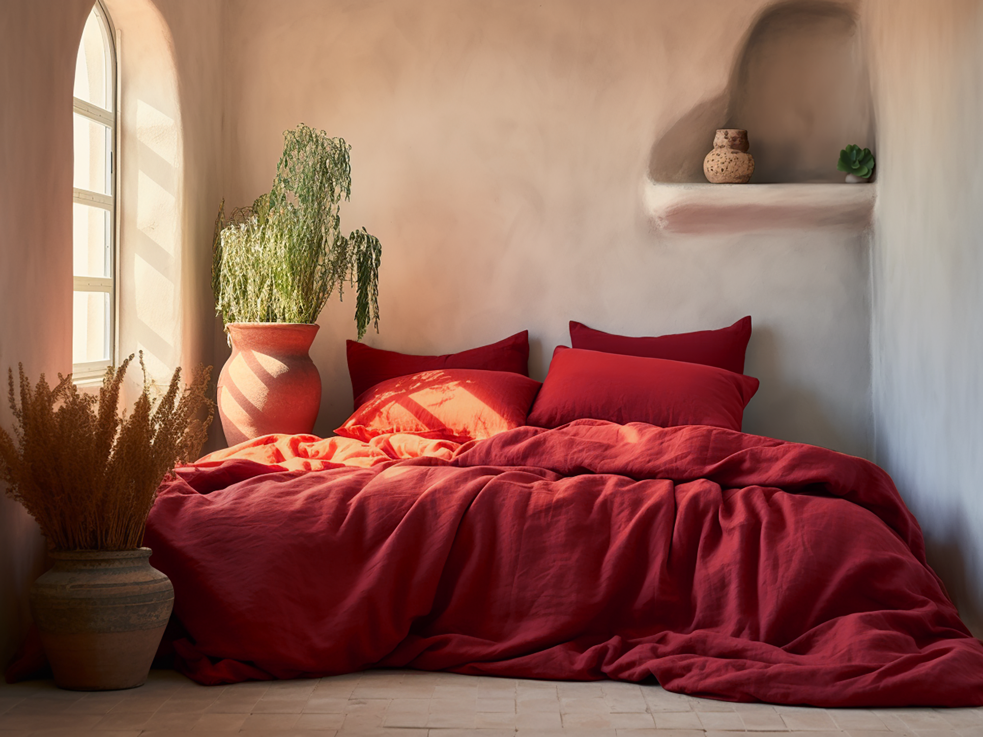 Maroon duvet cover